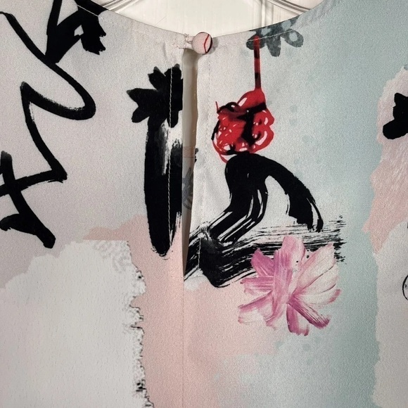 ASOS Abstract Side Ruched Ribbon Tie Dress - Picture 9 of 16